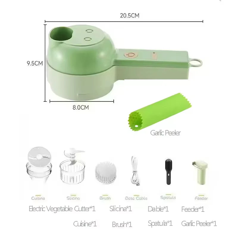 4-in-1 Electric Vegetable Cutter – Wireless Handheld Chopper