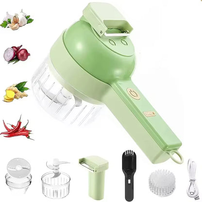 4-in-1 Electric Vegetable Cutter – Wireless Handheld Chopper